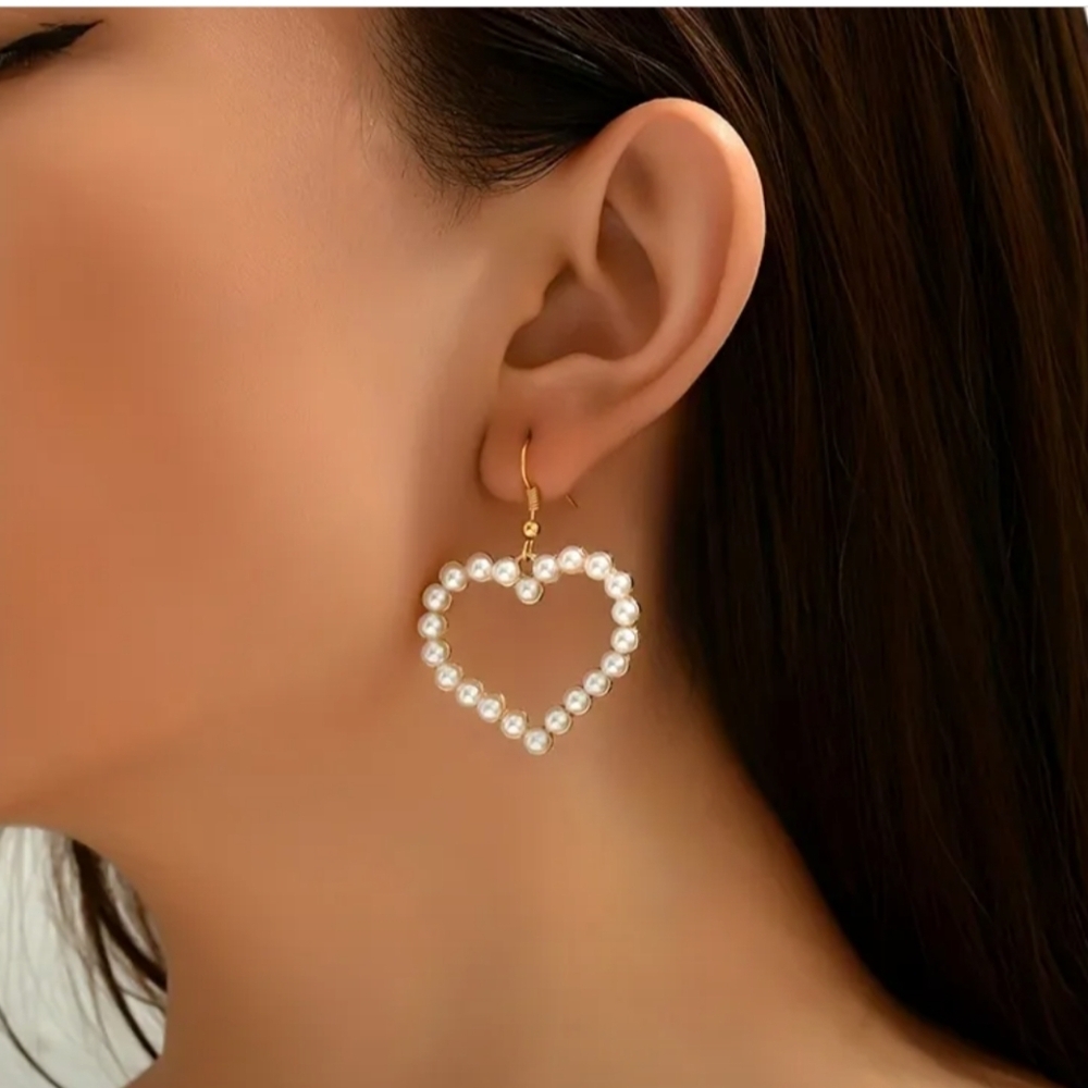 Faux Pearl Dangle Earrings
